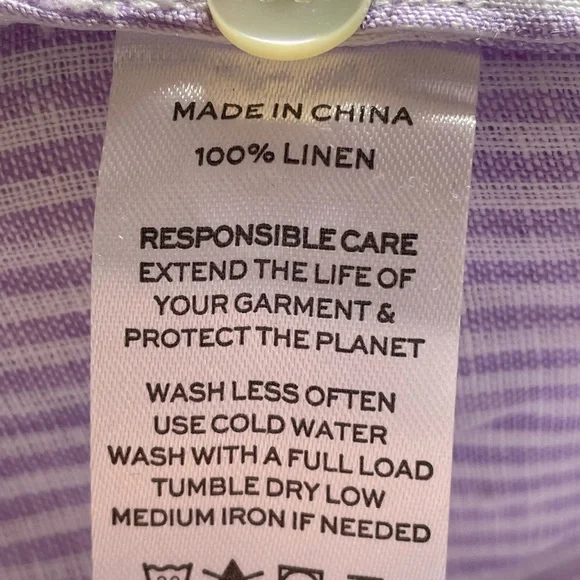 Hill House Laura Dress Linen Lilac Stripe Pockets Belted NWT - Picture 11 of 12